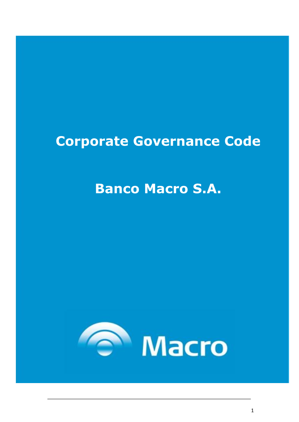 Corporate Governance Code Banco Macro S.A