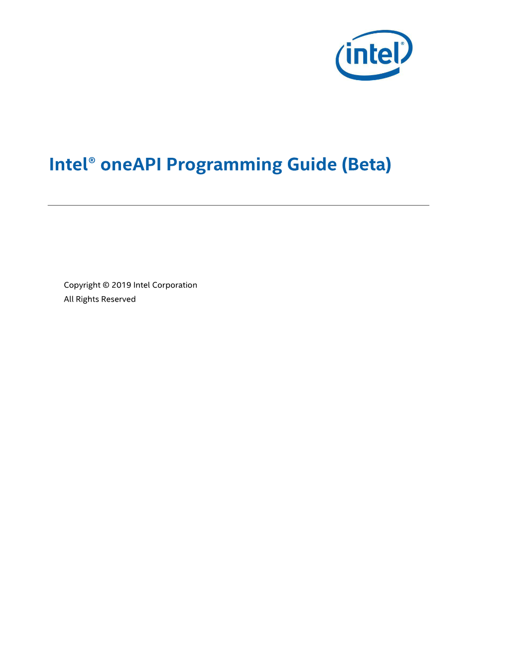 Intel® Oneapi Programming Guide (Beta)