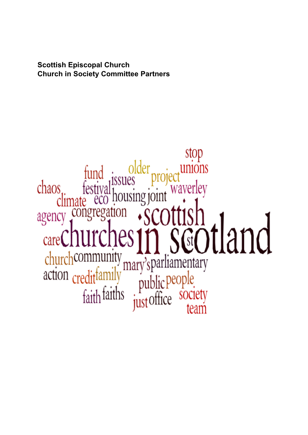 Scottish Episcopal Church Church in Society Committee Partners