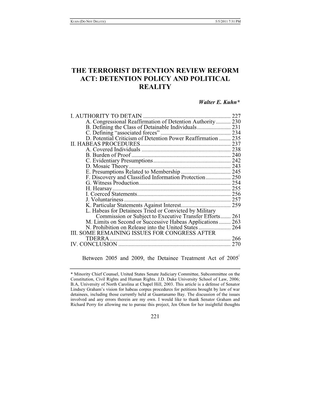 Detention Policy and Political Reality