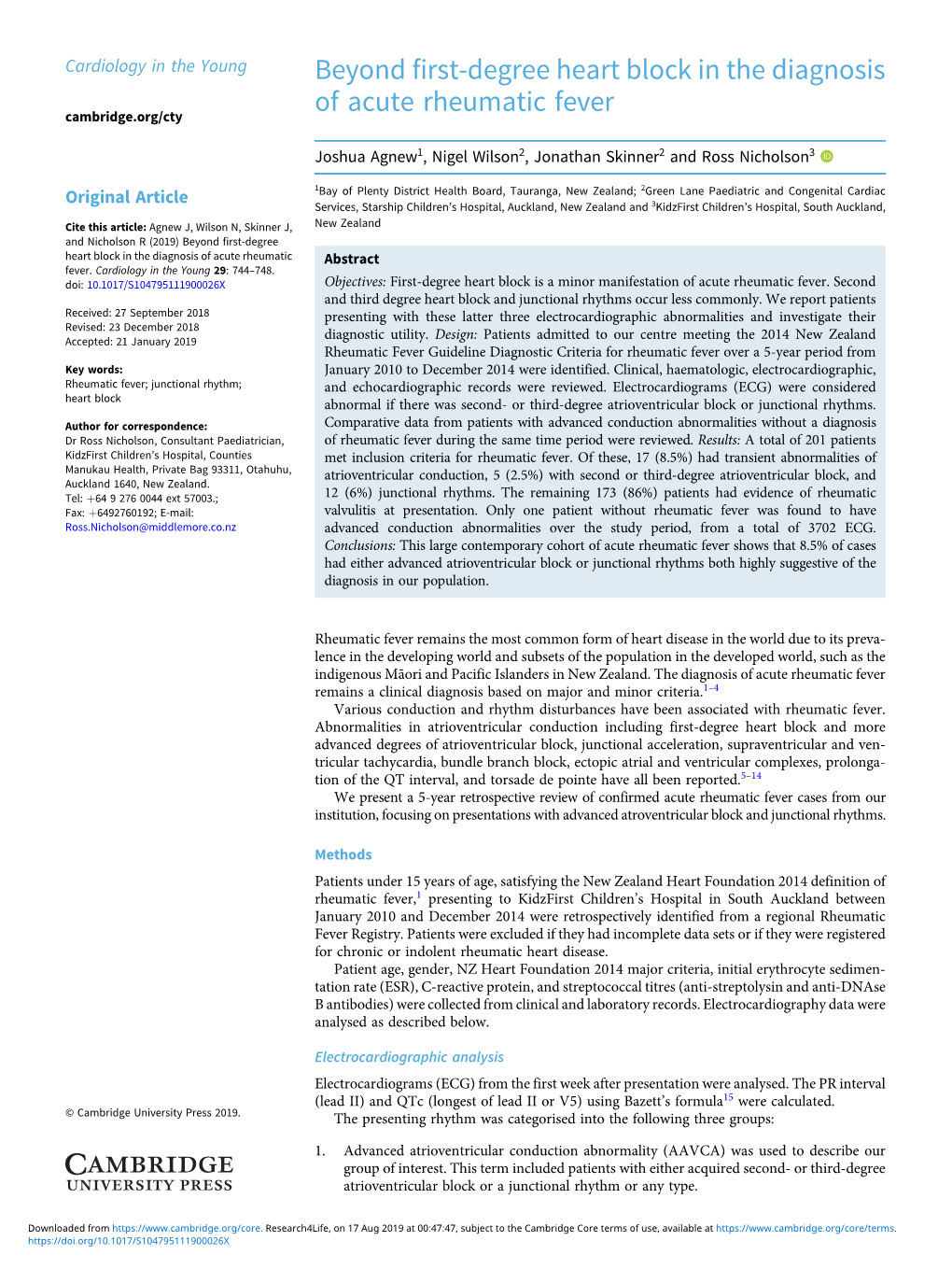 Beyond First-Degree Heart Block in the Diagnosis of Acute Rheumatic Fever