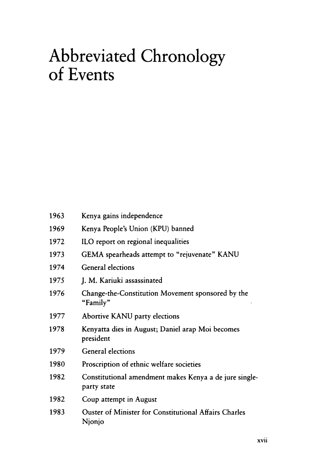 Abbreviated Chronology of Events