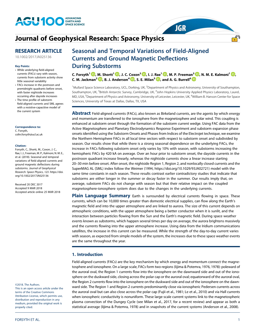 Seasonal and Temporal Variations of Field-Aligned Currents and Ground