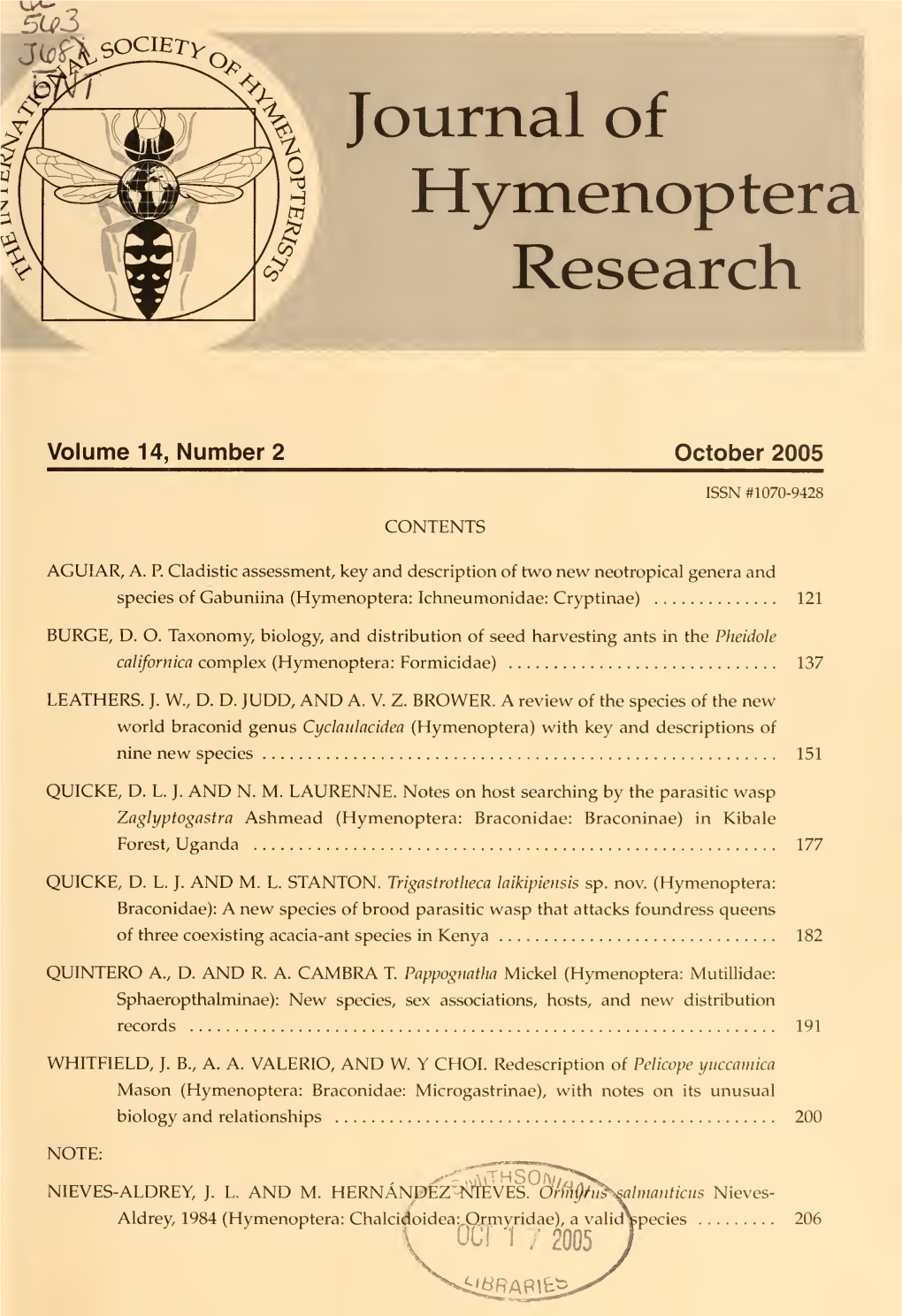 Journal of Hymenoptera Research