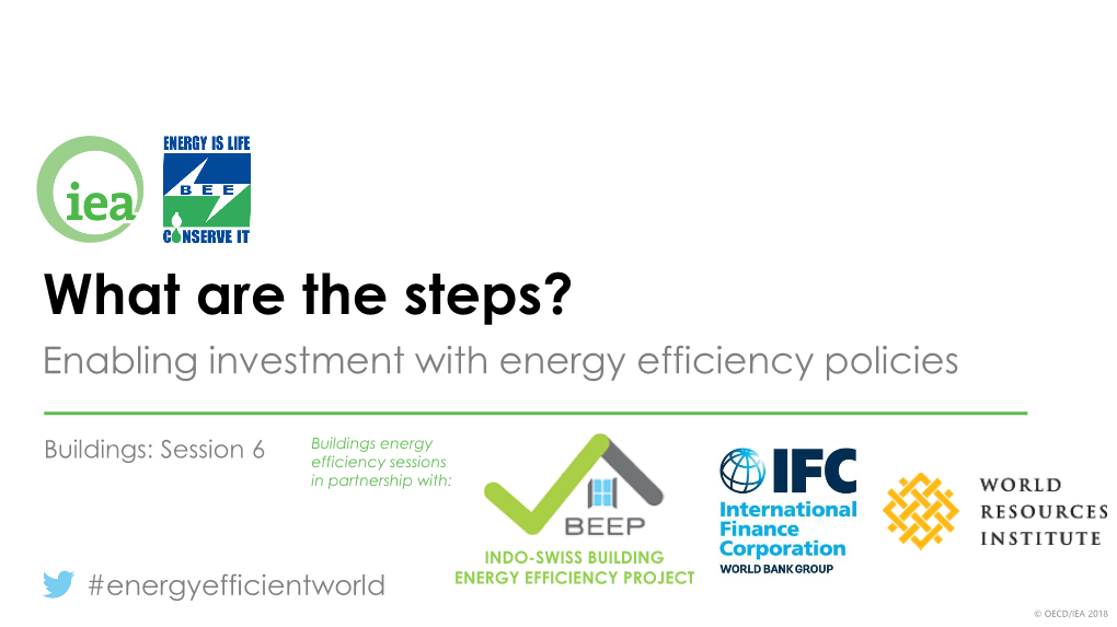 What Are the Steps? Enabling Investment with Energy Efficiency Policies