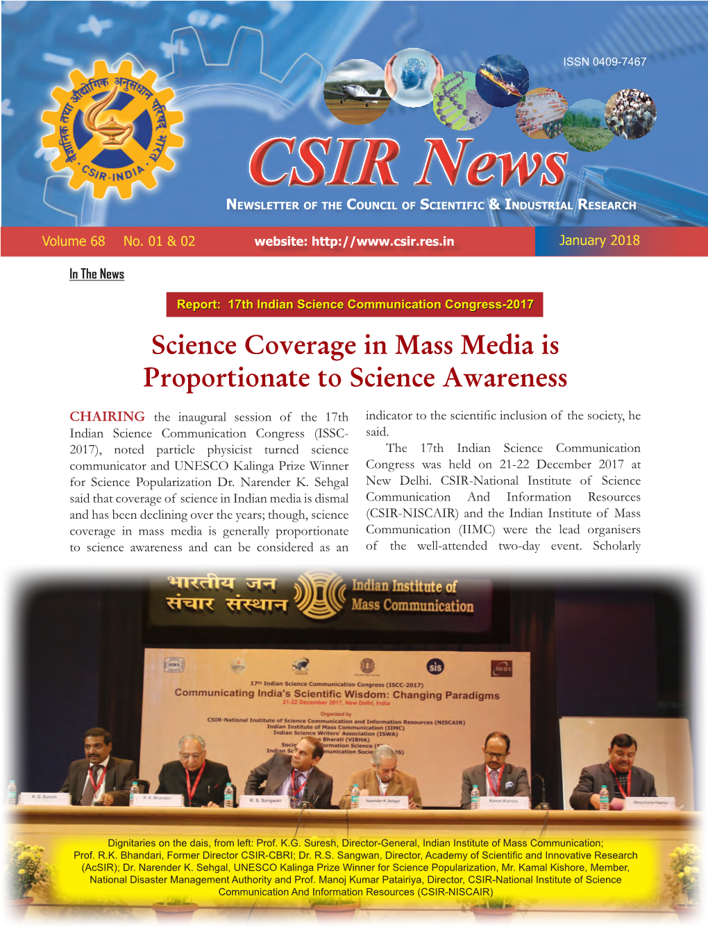 CSIR News Newsletter of the Council of Scientific & Industrial Research