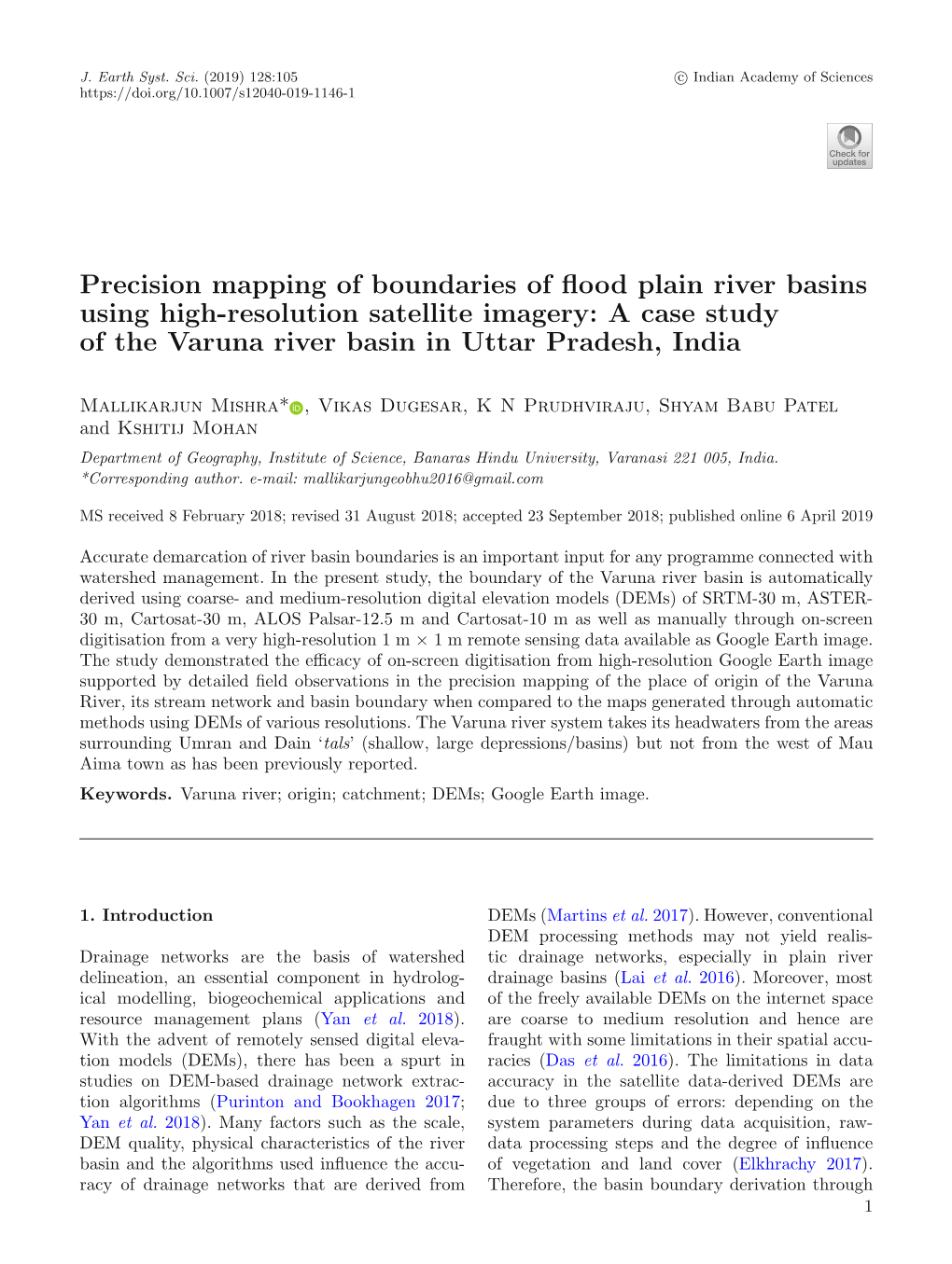 Precision Mapping of Boundaries of Flood Plain River Basins Using High