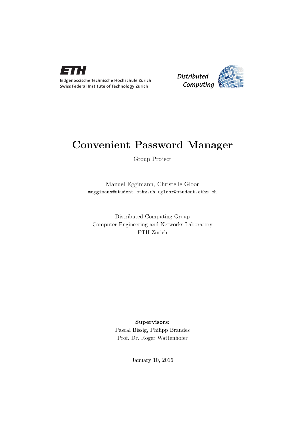 Convenient Password Manager Group Project