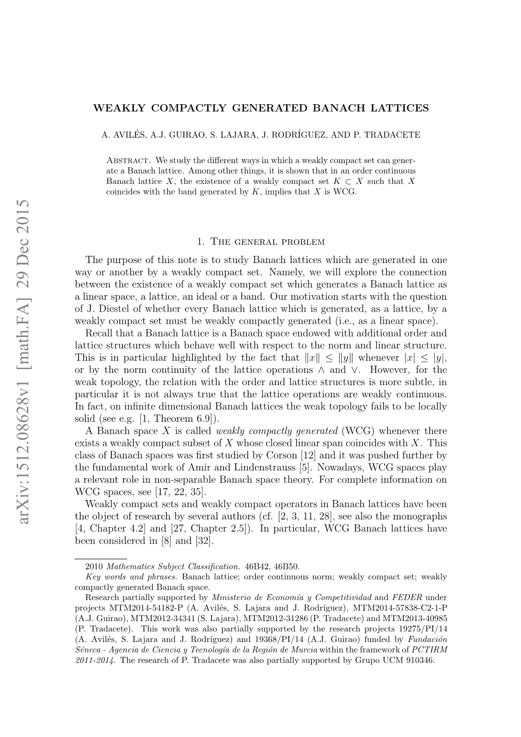 Arxiv:1512.08628V1 [Math.FA]