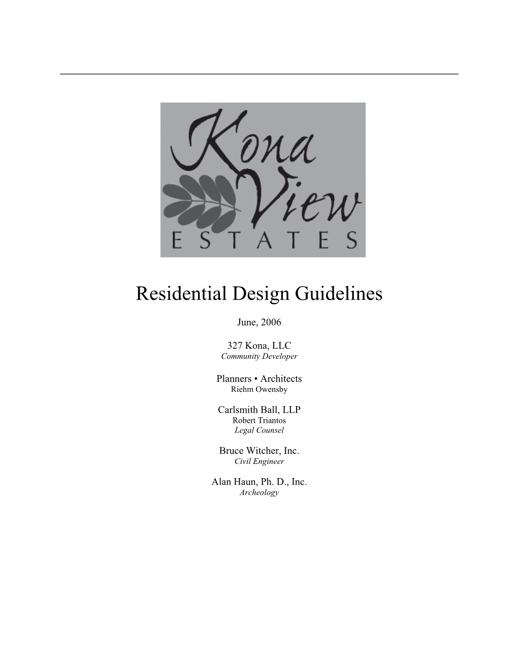 Residential Design Guidelines