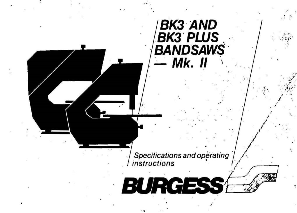 BK3'and BK3'pws. " "BANDSAWS'. ~ Mk. II