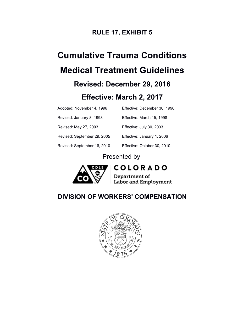 Cumulative Trauma Conditions