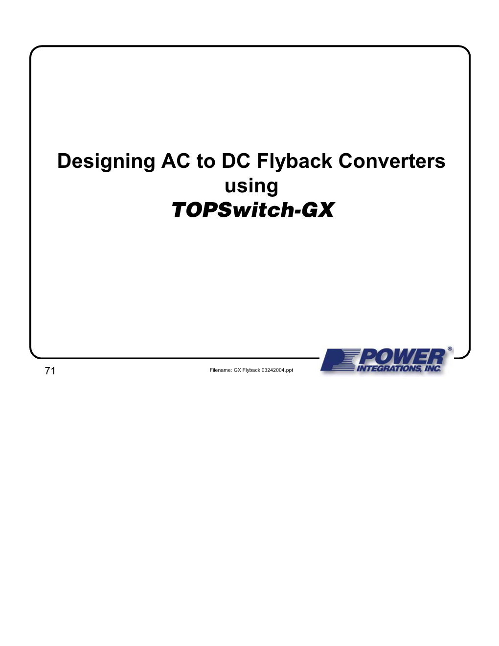 Flyback Basics