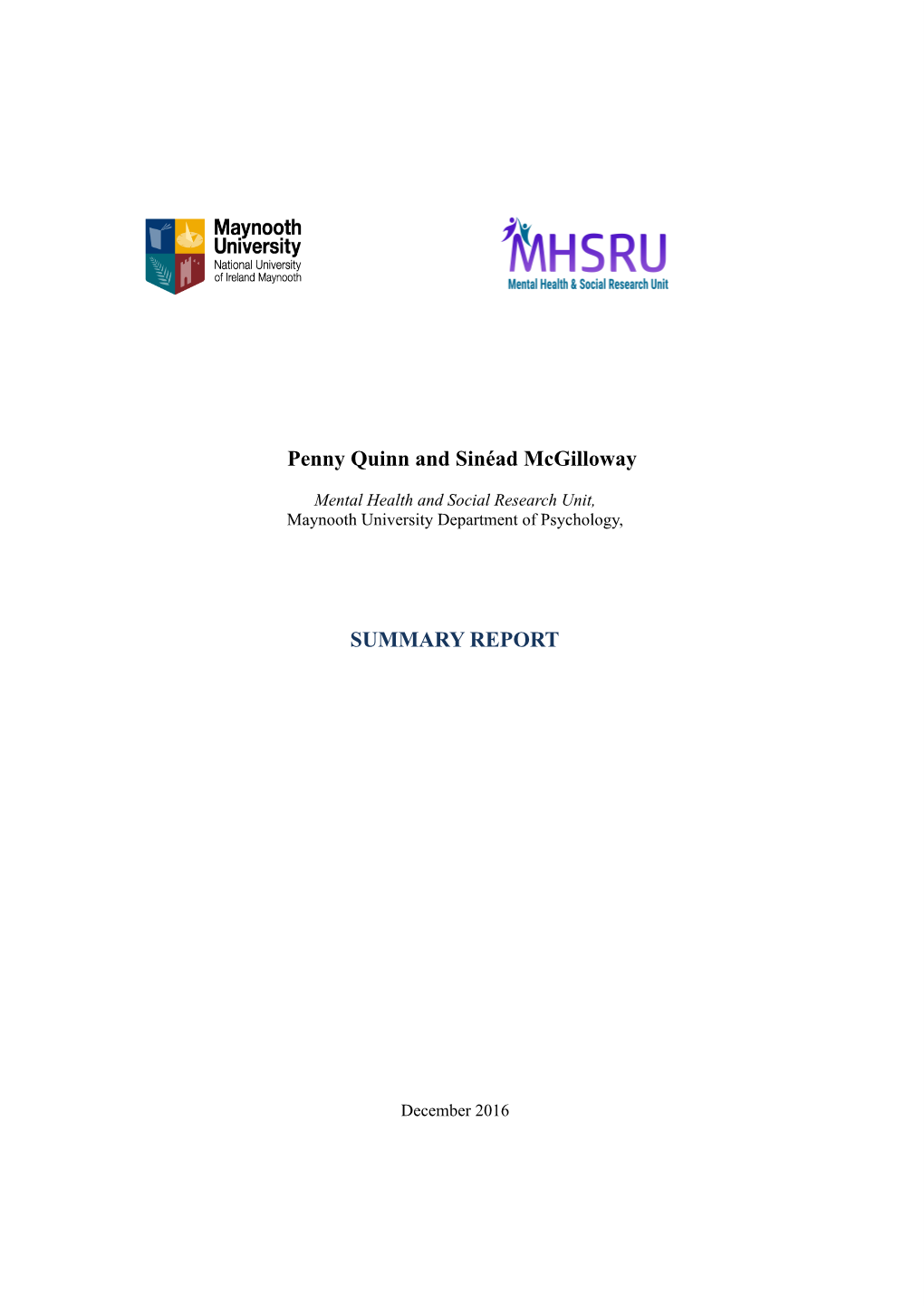 Maynooth Research Quinn and Mcgilloway LBP Report Dec 2016