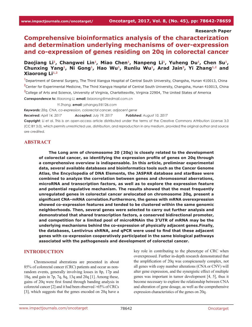 Comprehensive Bioinformatics Analysis of the Characterization And