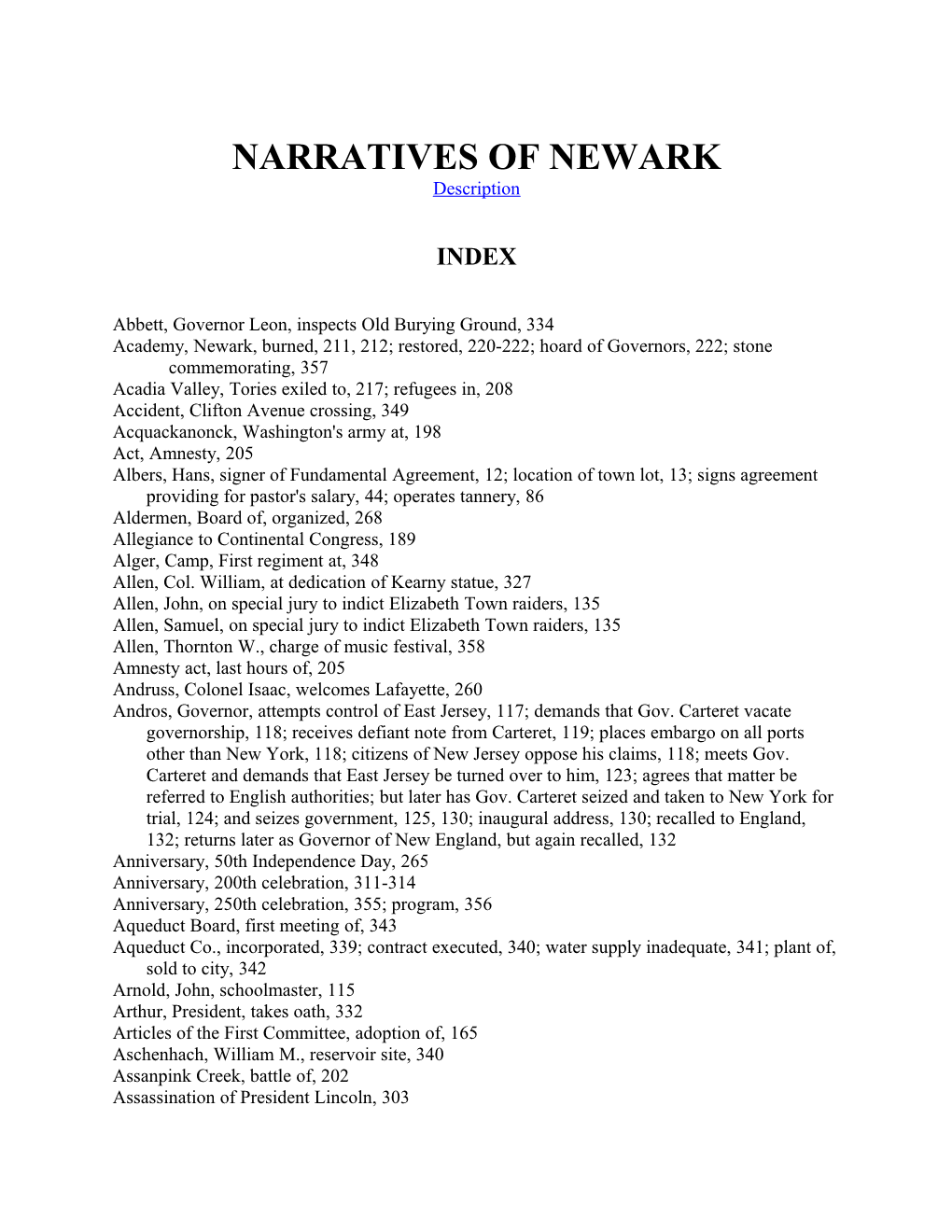 Narratives of Newark