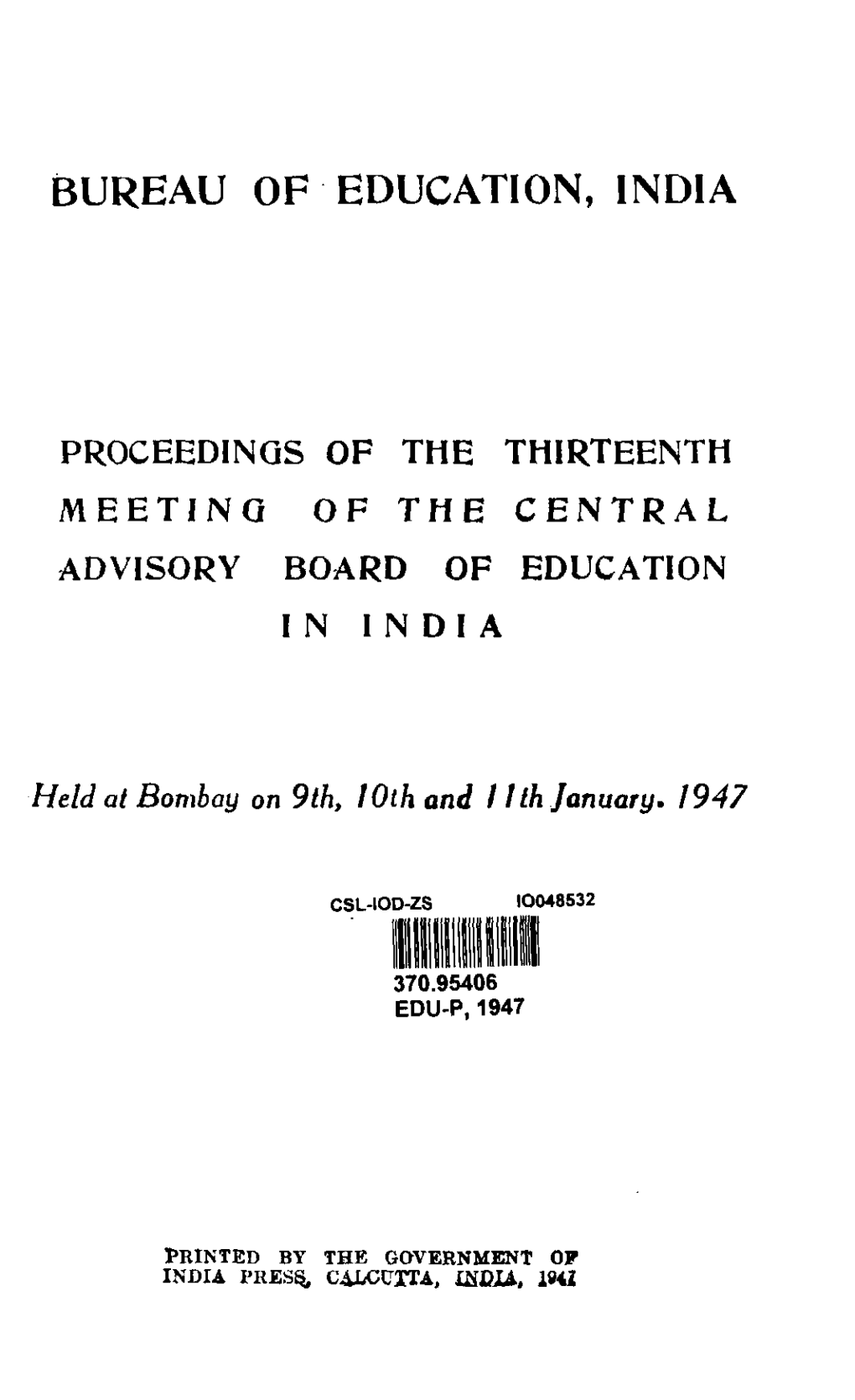 Bureau of Education, India
