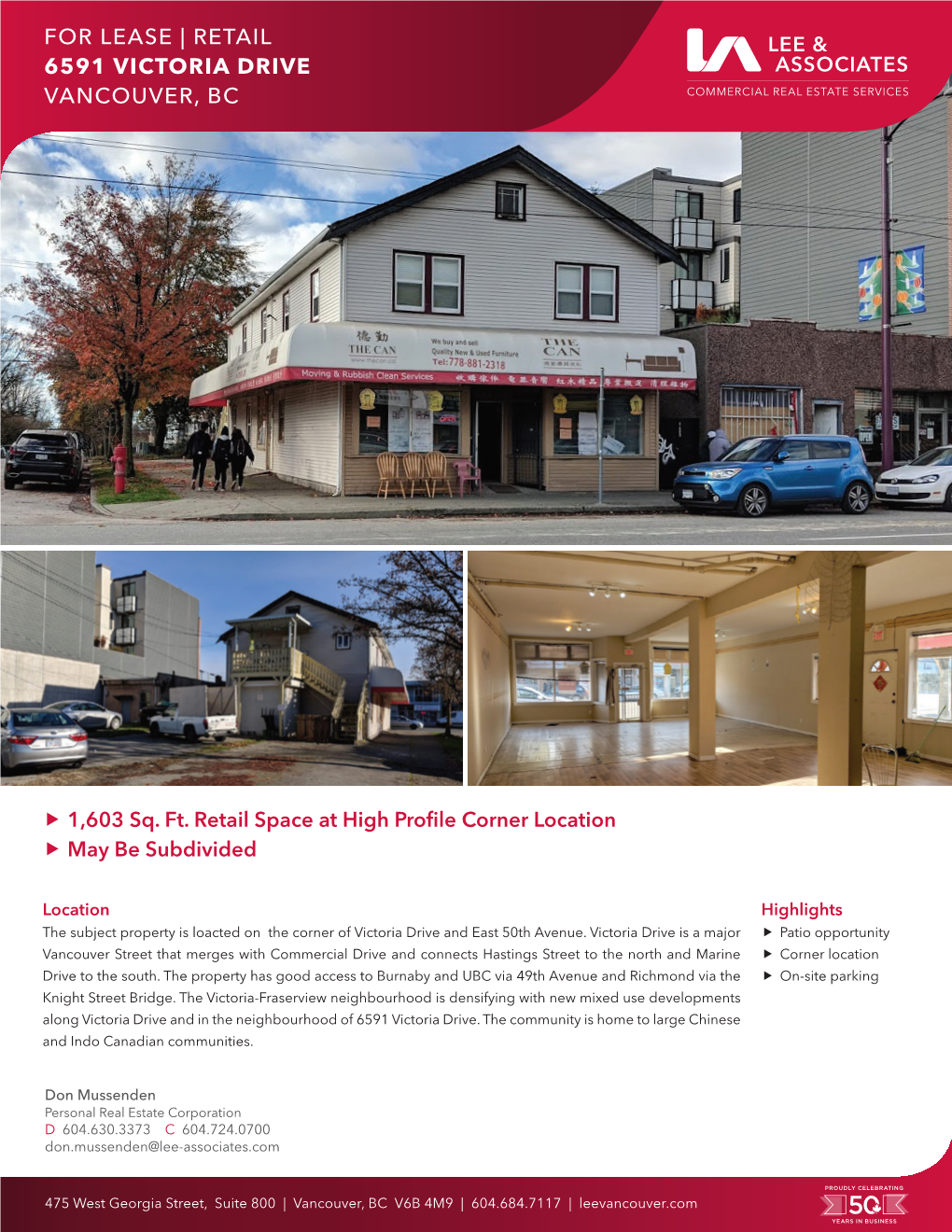 For Lease | Retail 6591 Victoria Drive Vancouver, Bc