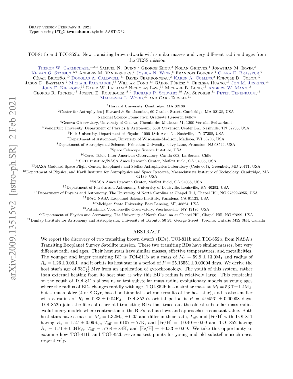 Arxiv:2009.13515V2 [Astro-Ph.SR] 2 Feb 2021