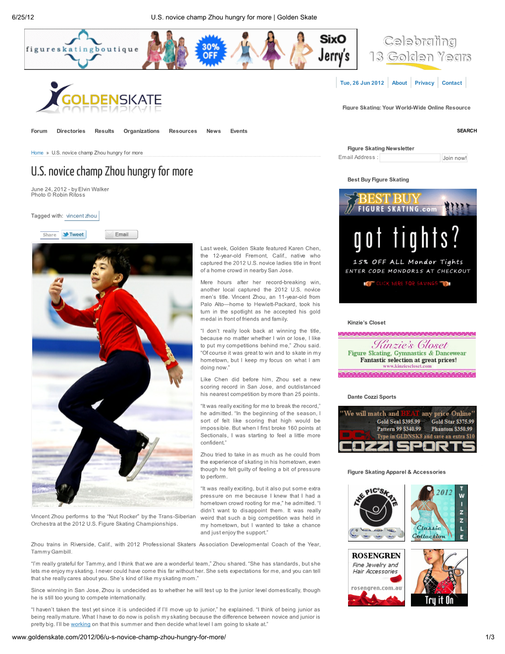 U.S. Novice Champ Zhou Hungry for More | Golden Skate