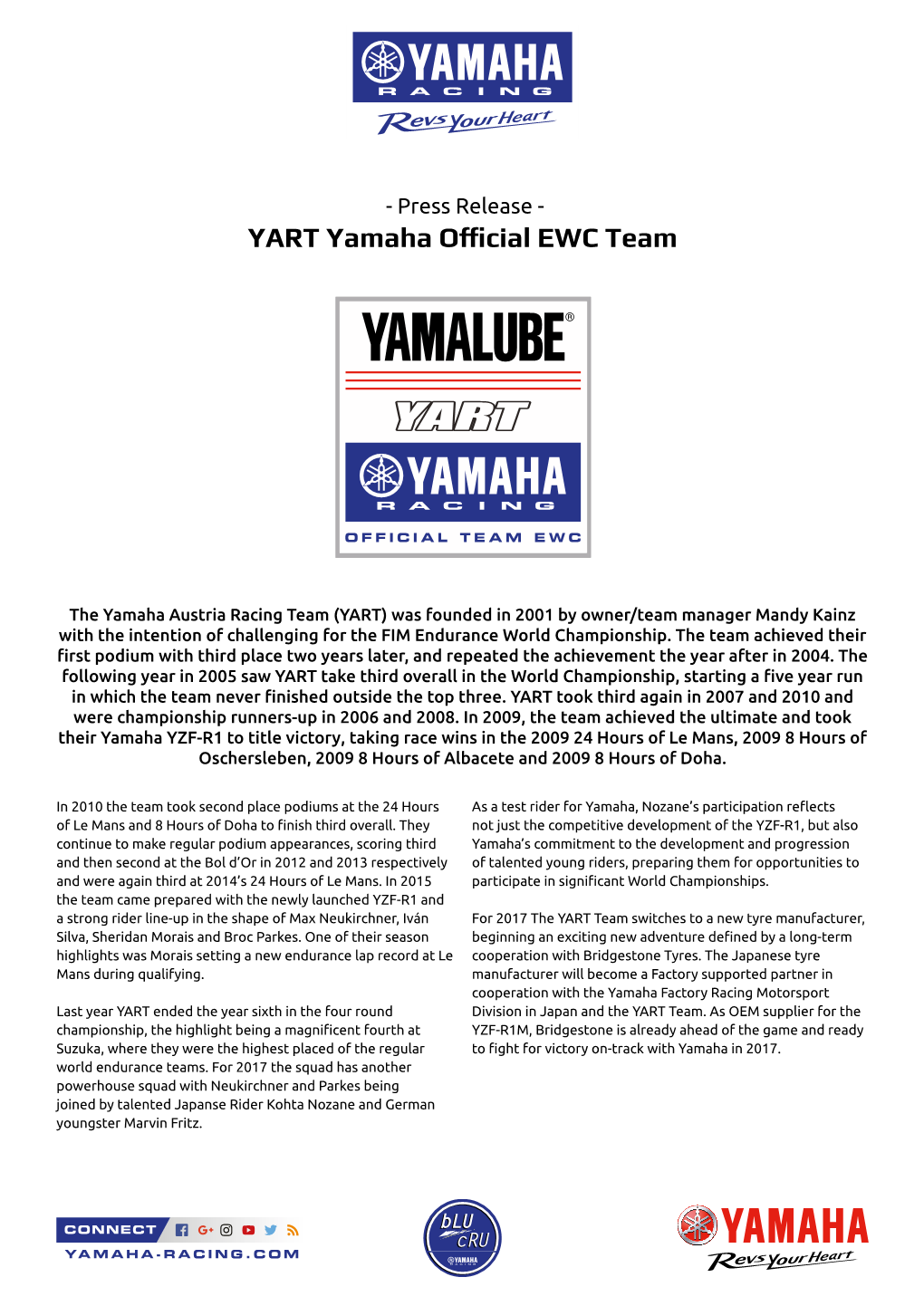 YART Yamaha Official EWC Team