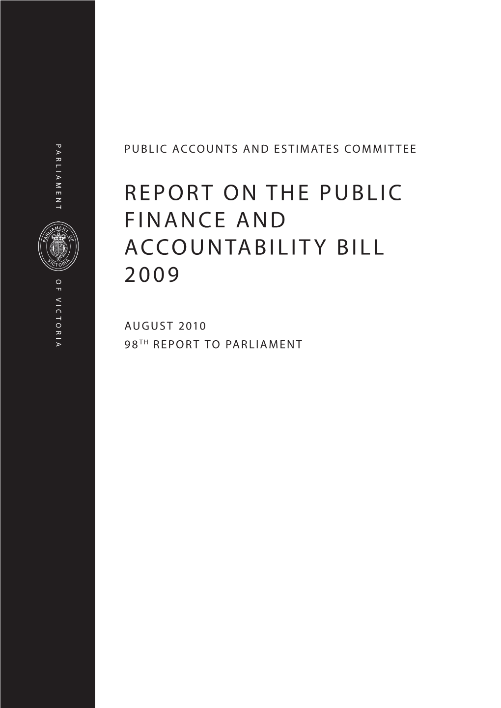Report on the Public Finance and Accountability Bill