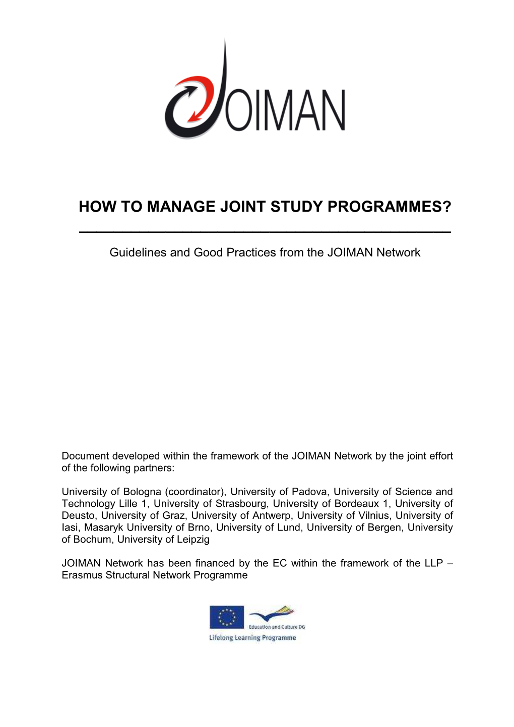 How to Manage Joint Study Programmes? ______