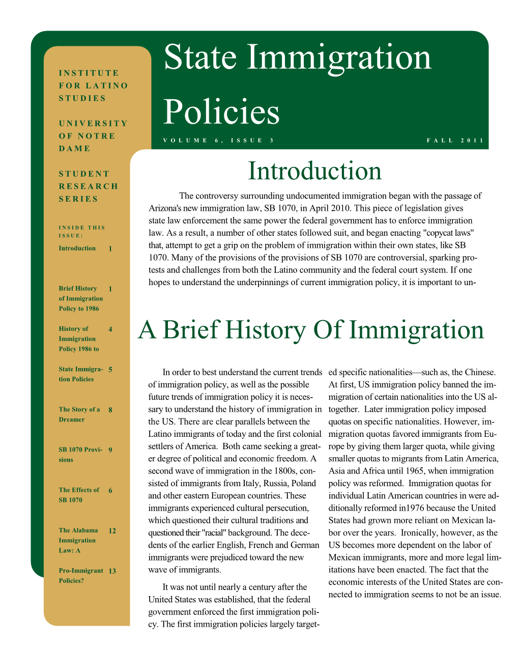 State Immigration Policies