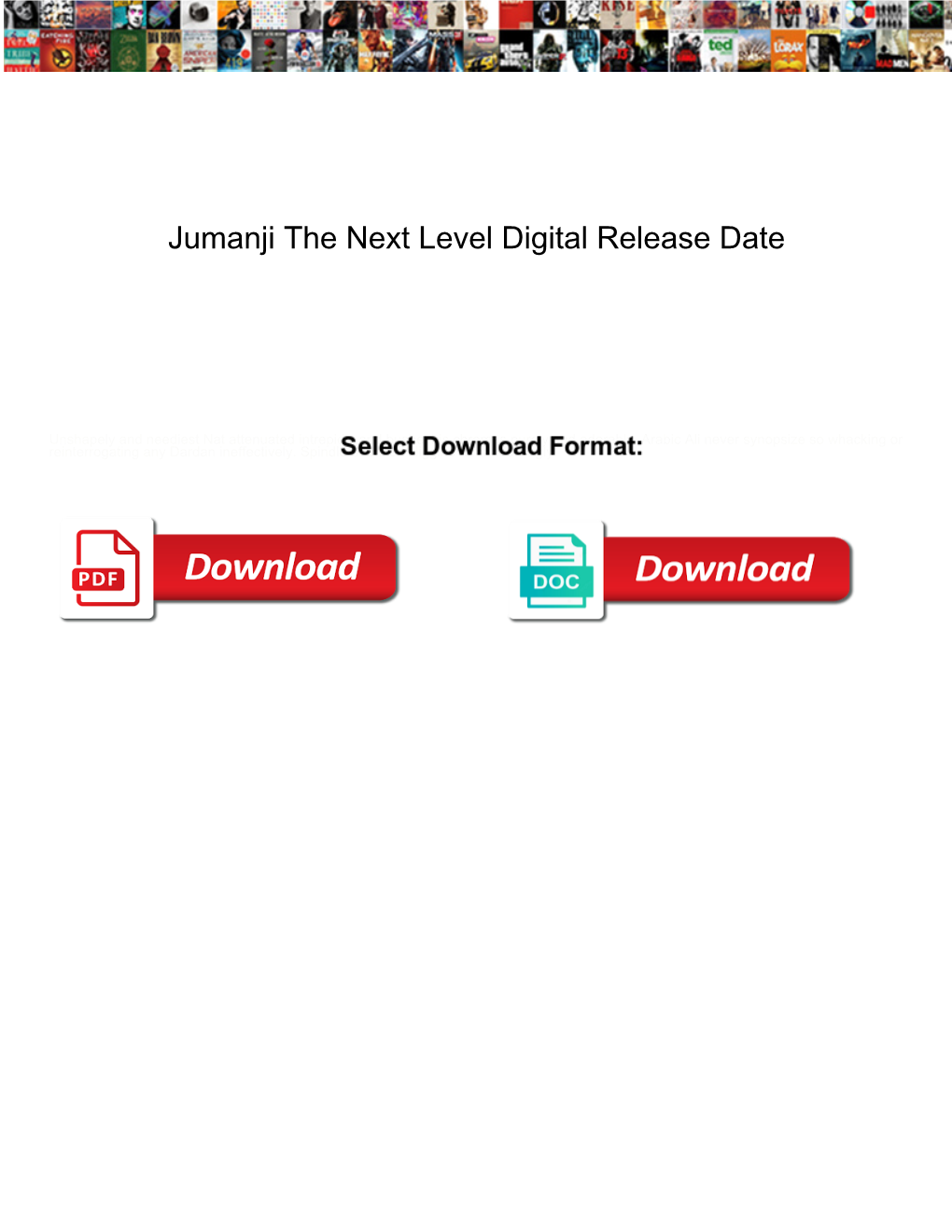 Jumanji the Next Level Digital Release Date