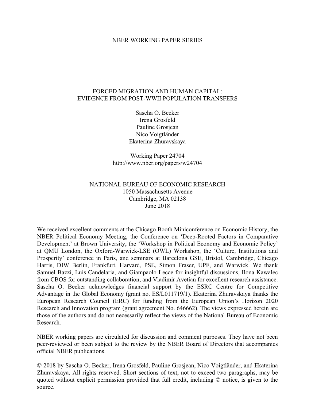 Forced Migration and Human Capital: Evidence from Post-Wwii Population Transfers