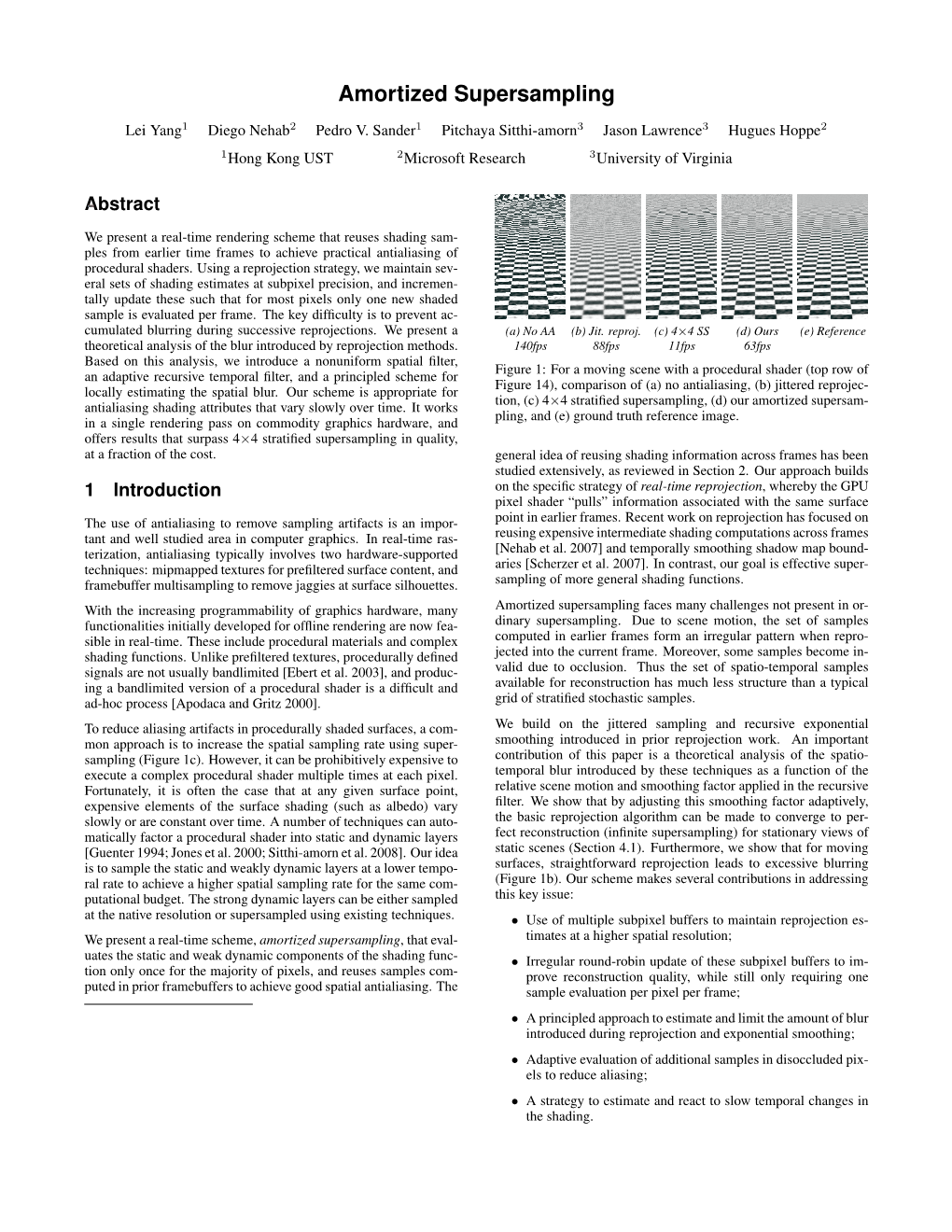 Amortized Supersampling