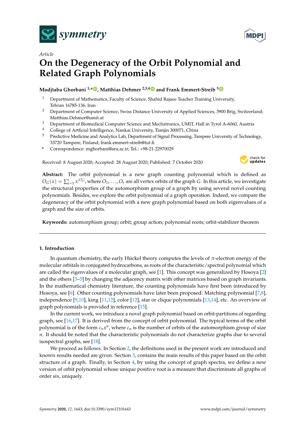 On the Degeneracy of the Orbit Polynomial and Related Graph Polynomials