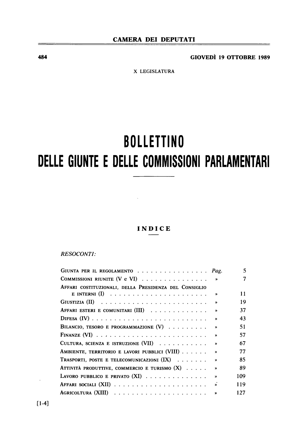 Bollettino Delle Giunte E Delle Commissioni Parlamentari