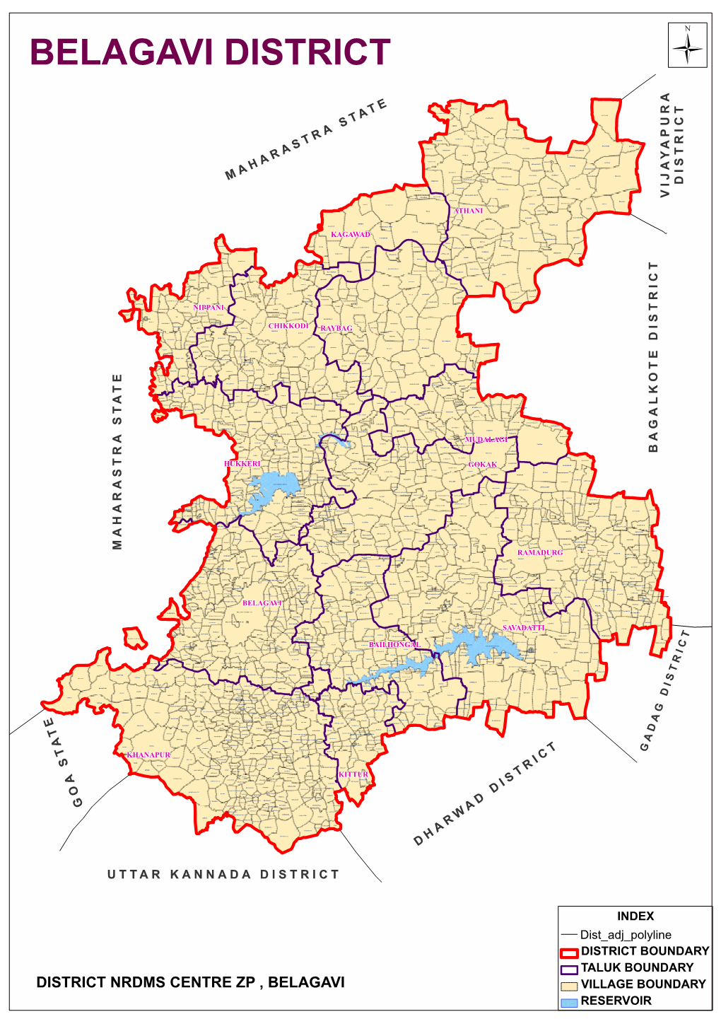 District Nrdms Centre Zp , Belagavi Village Boundary Reservoir