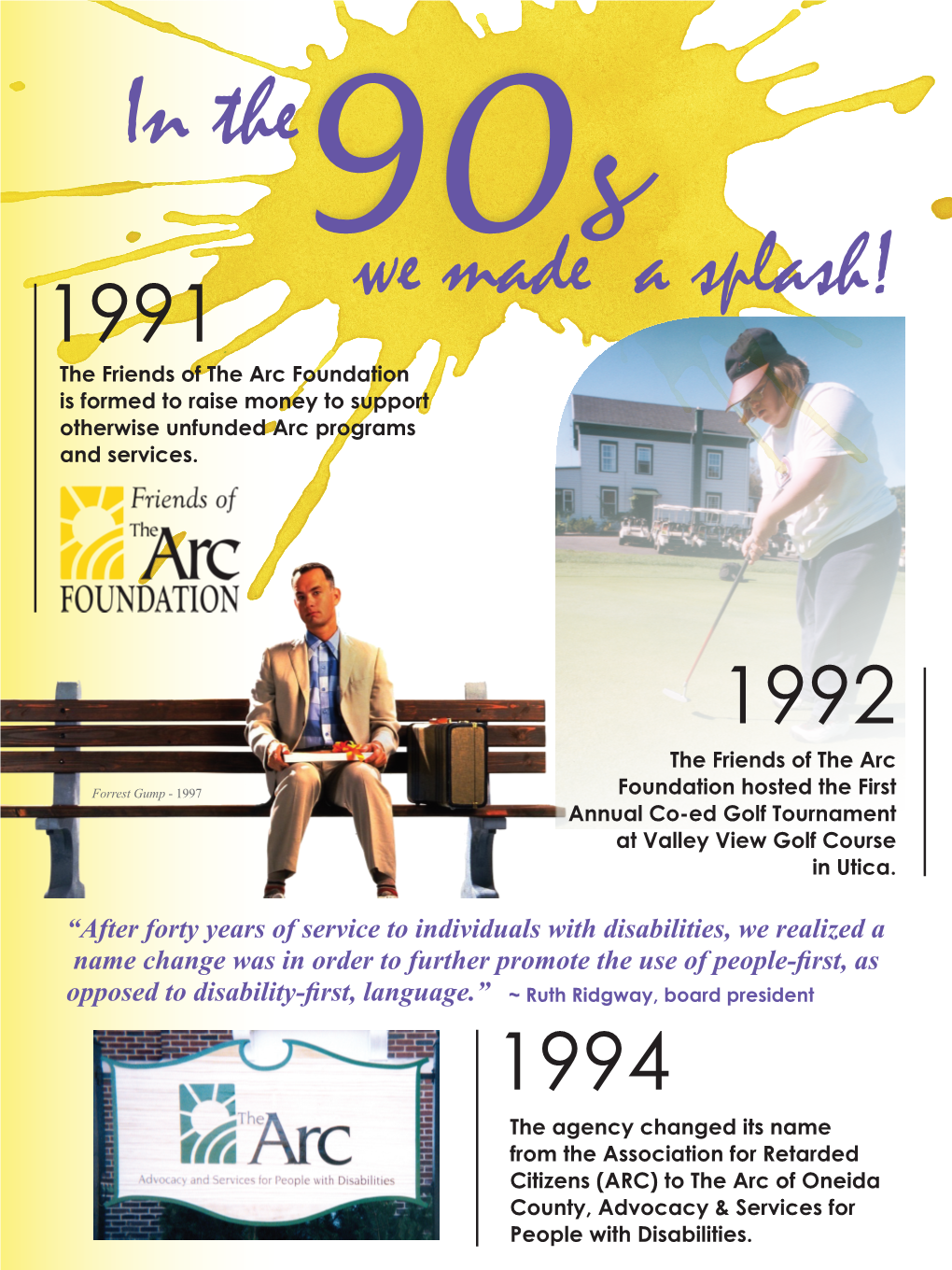 The Friends of the Arc Foundation Is Formed to Raise Money to Support Otherwise Unfunded Arc Programs and Services