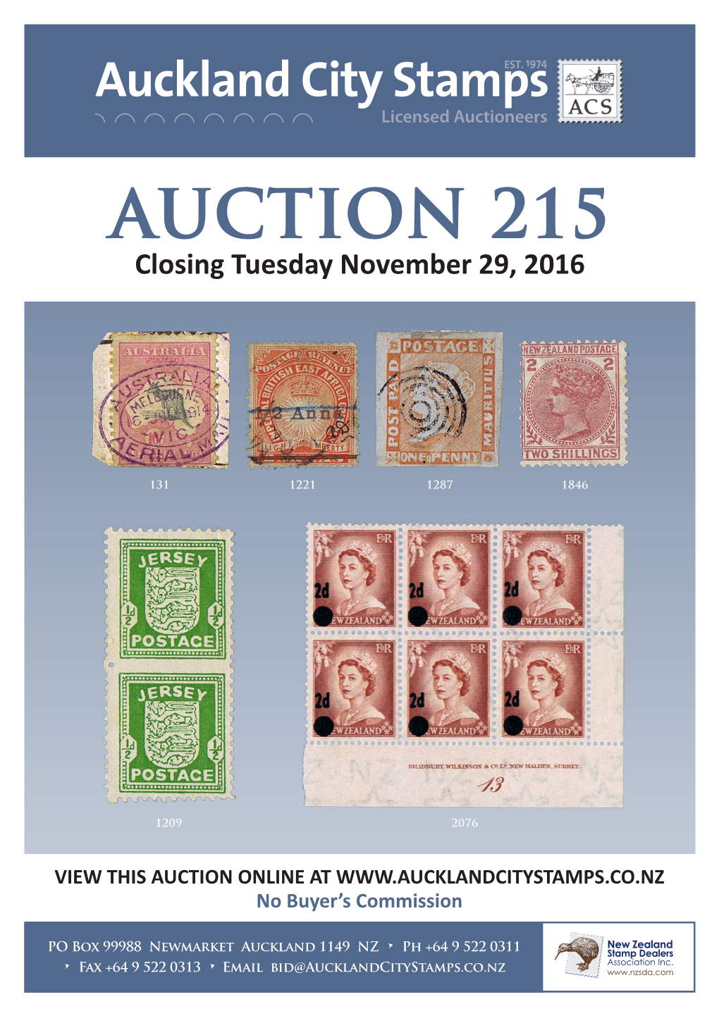 AUCTION 215 Closing Tuesday November 29, 2016