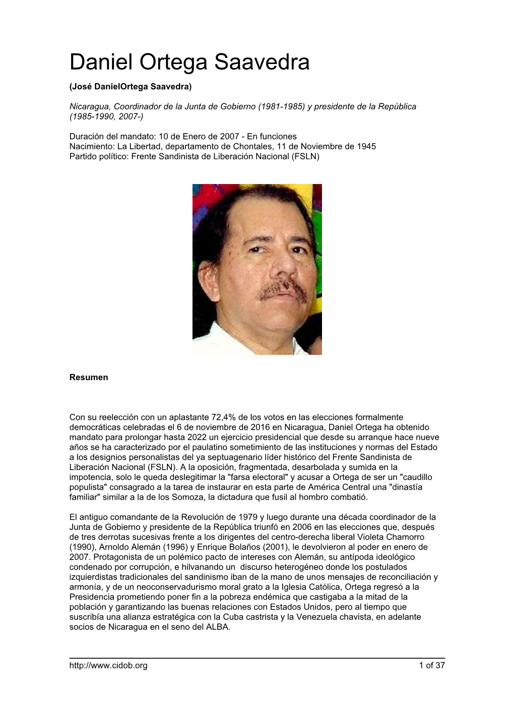 Daniel Ortega Saavedra (José Danielortega Saavedra)