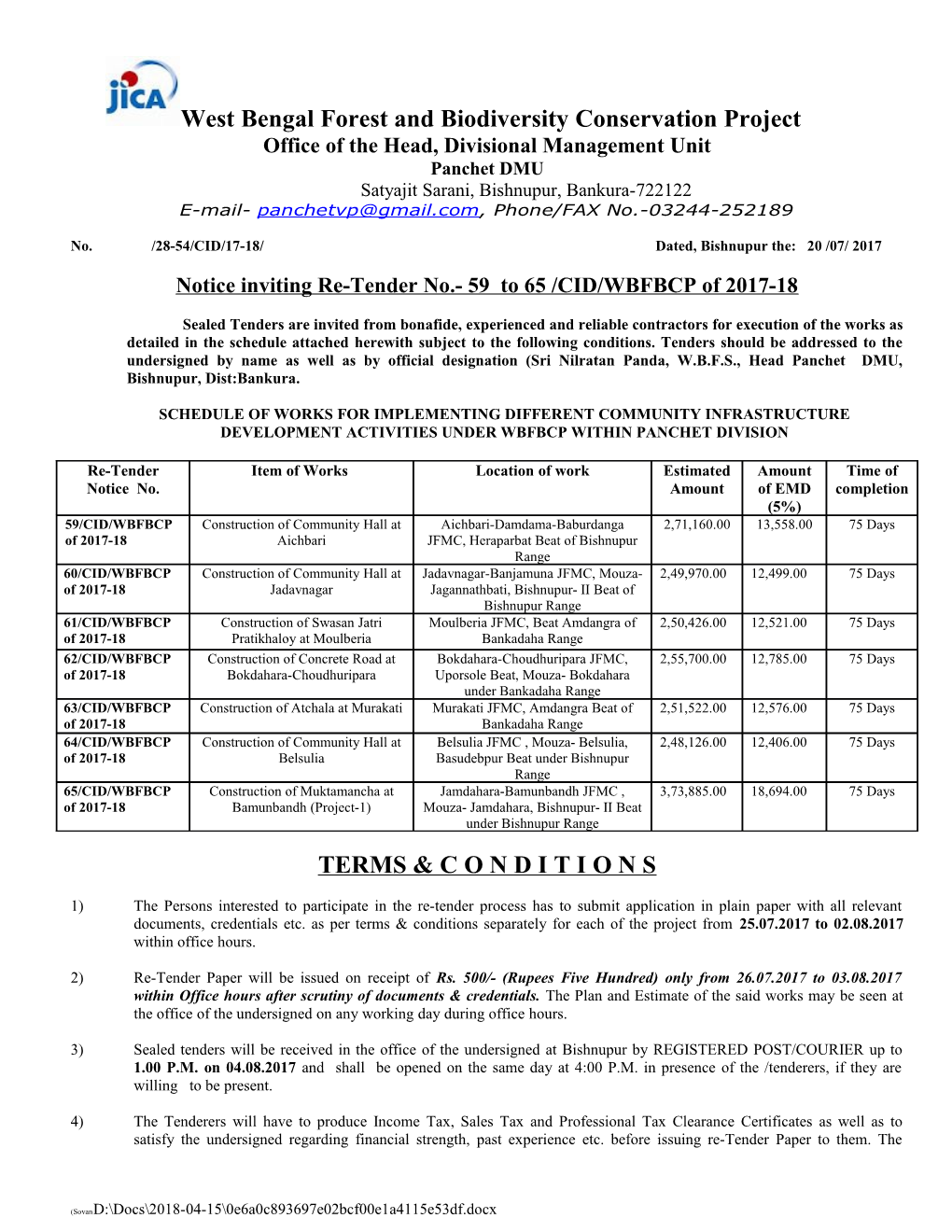 Office of the Head, Divisional Management Unit