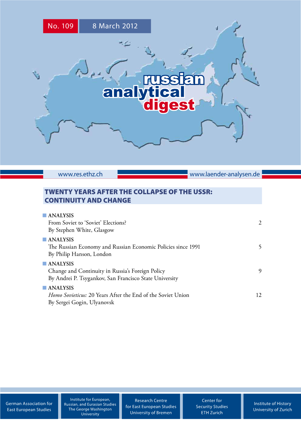 RUSSIAN ANALYTICAL DIGEST No