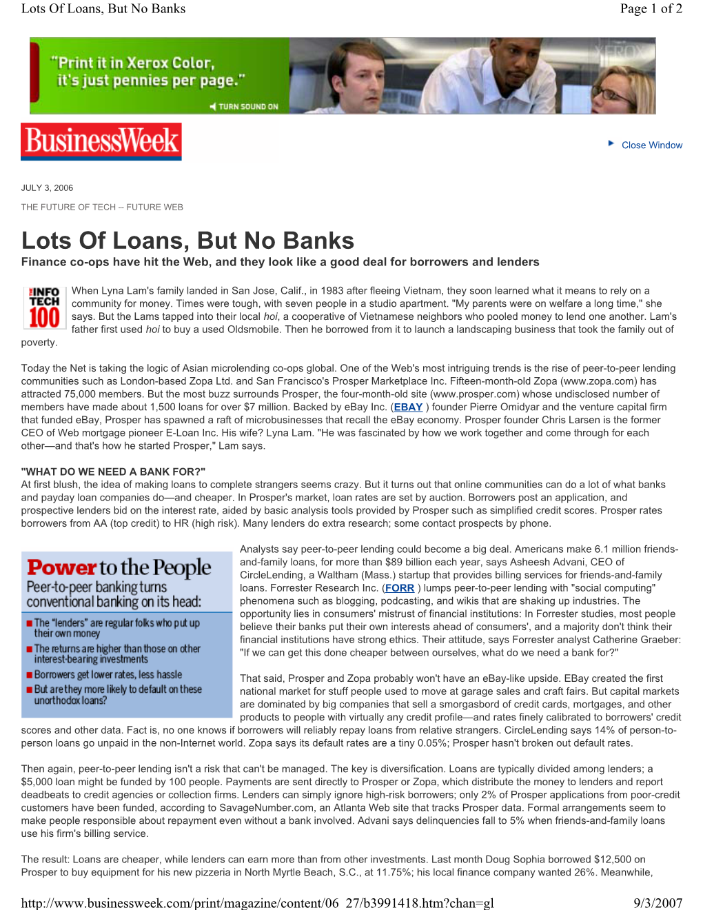 Lots of Loans, but No Banks Page 1 of 2