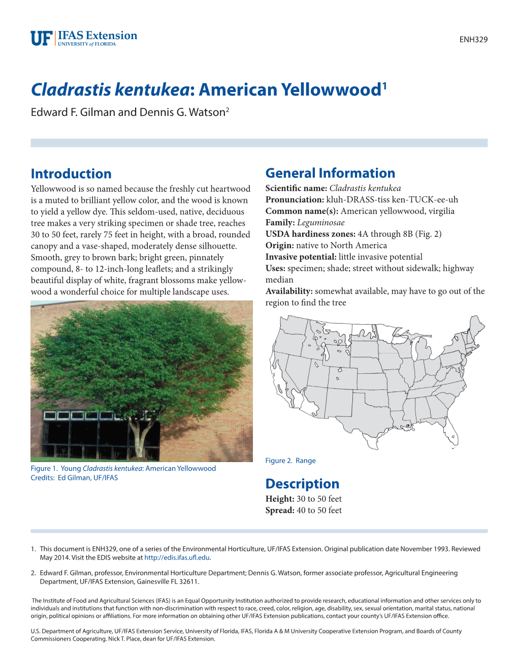 Cladrastis Kentukea: American Yellowwood1 Edward F