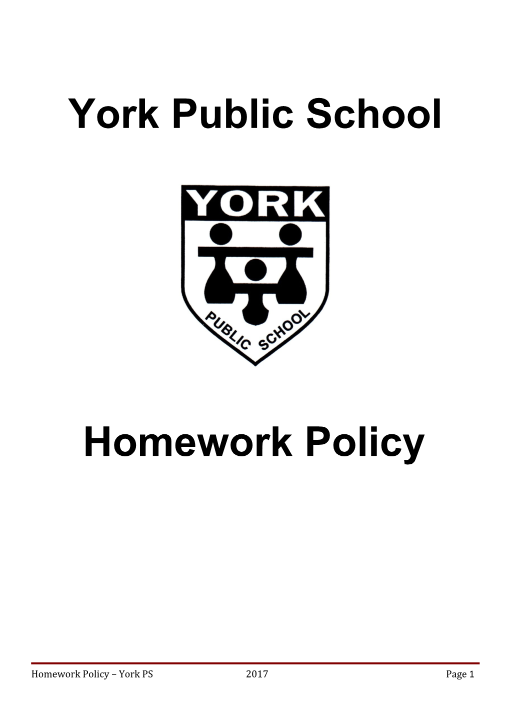 York Public School Homework Policy