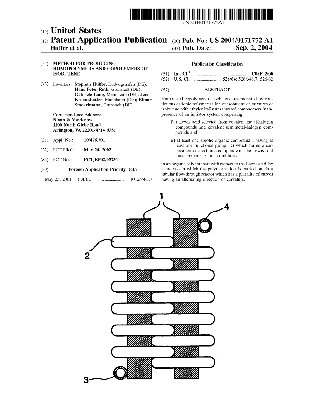 (12) Patent Application Publication (10) Pub. No.: US 2004/0171772 A1 Huffer Et Al