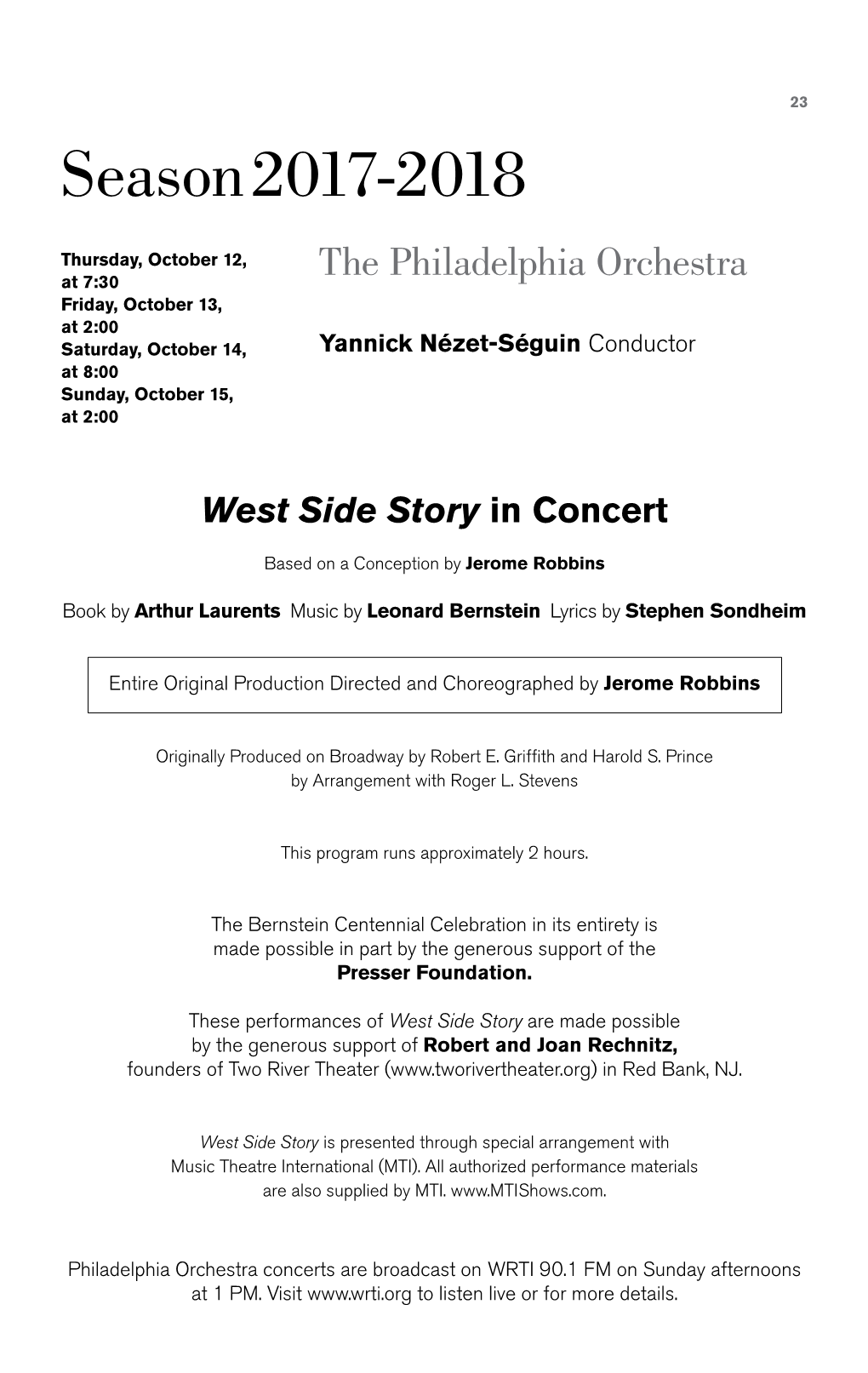 West Side Story in Concert