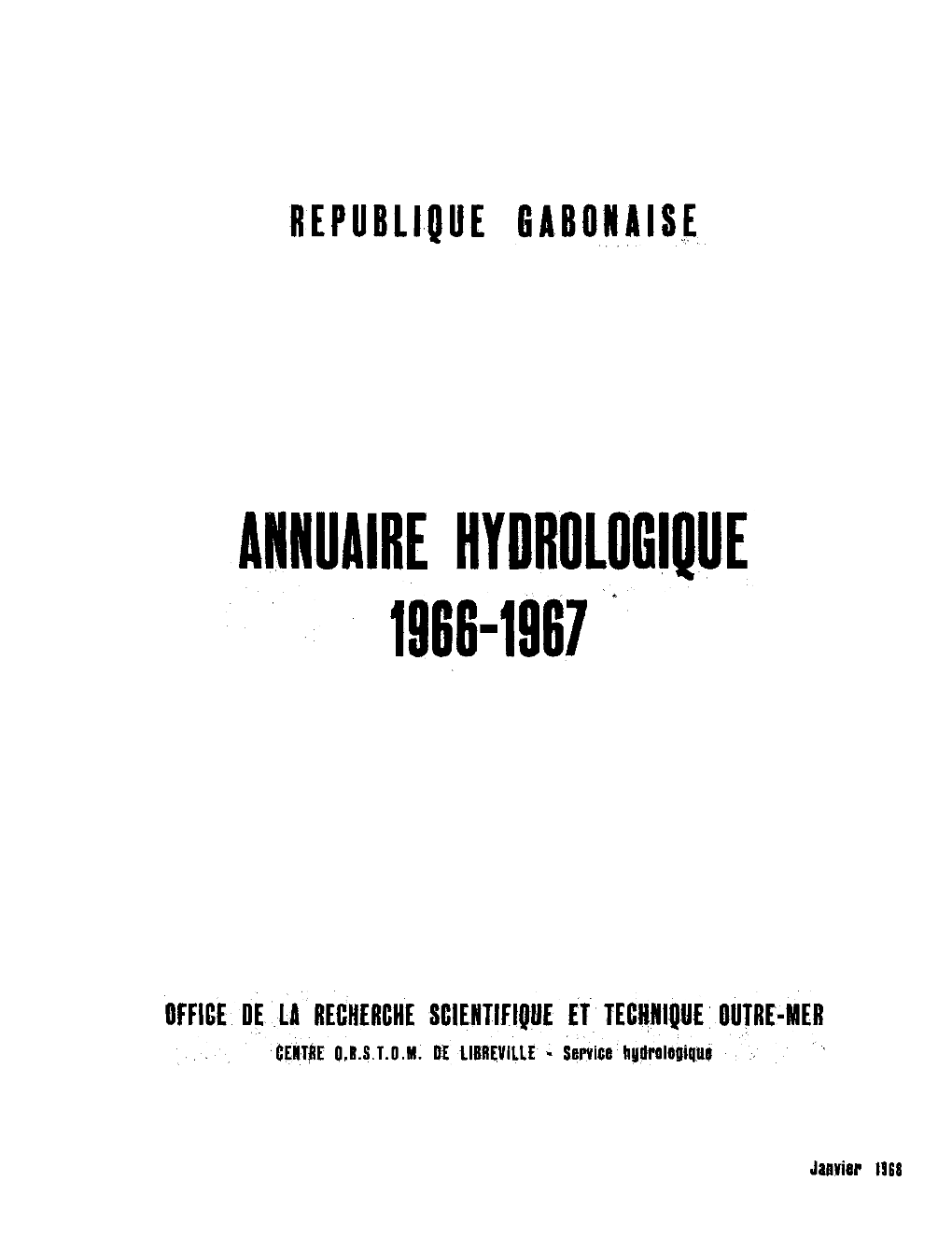Annuaire Hydrologique 1966-1967