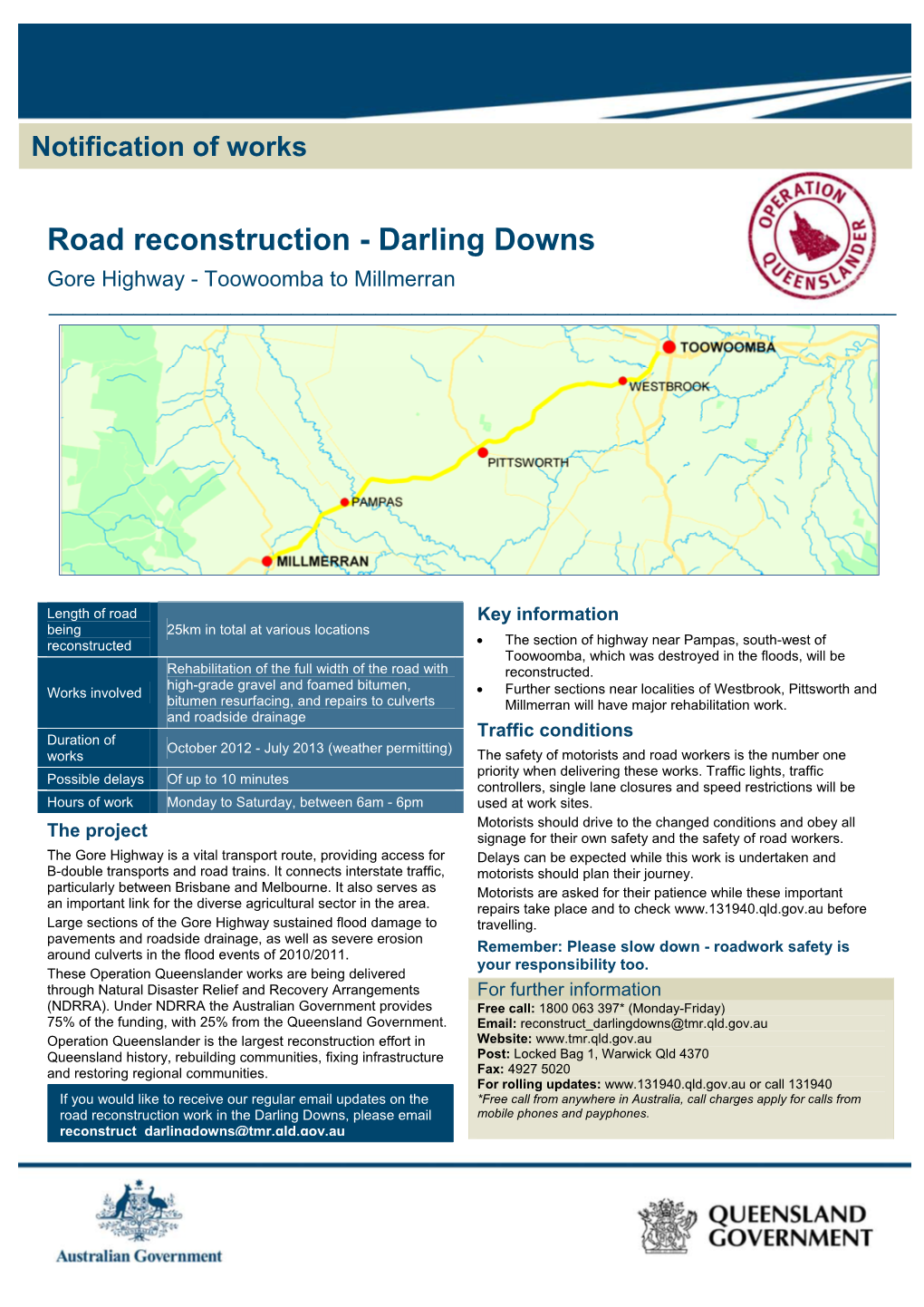 Gore Highway Reconstruction Factsheet