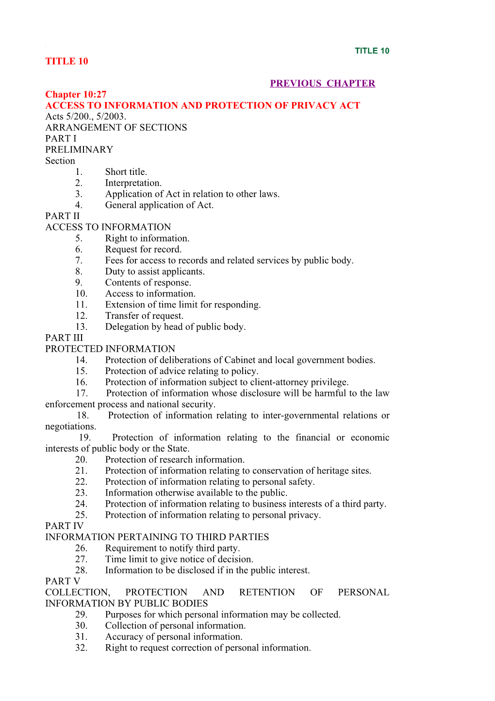 PDF of Act As Amended to Act 5/2003
