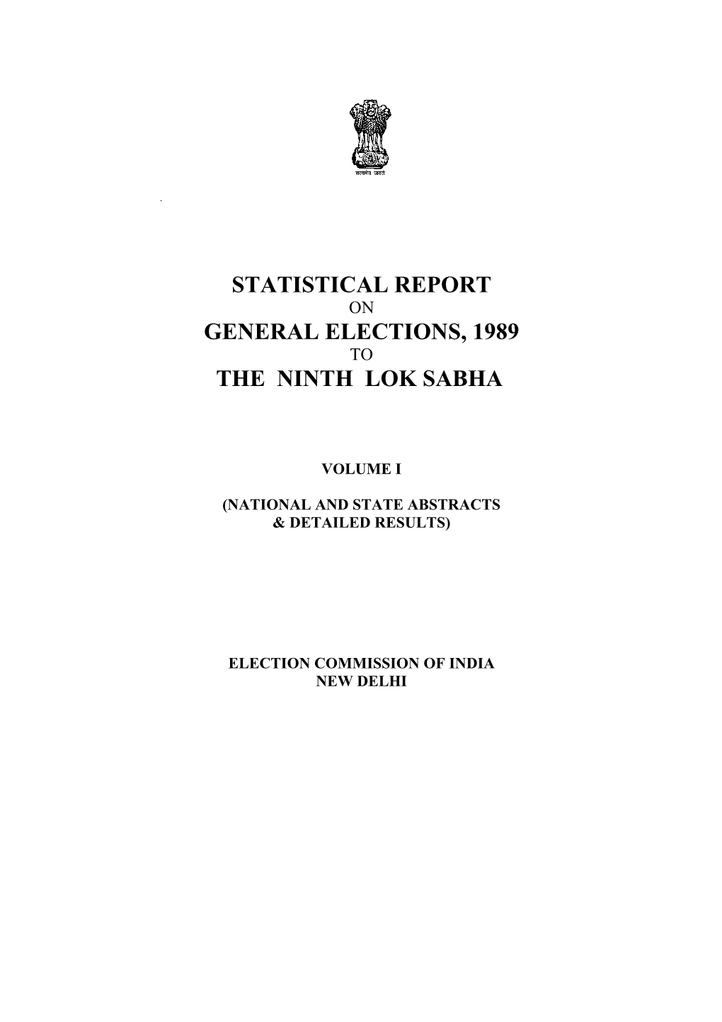 Statistical Report General Elections