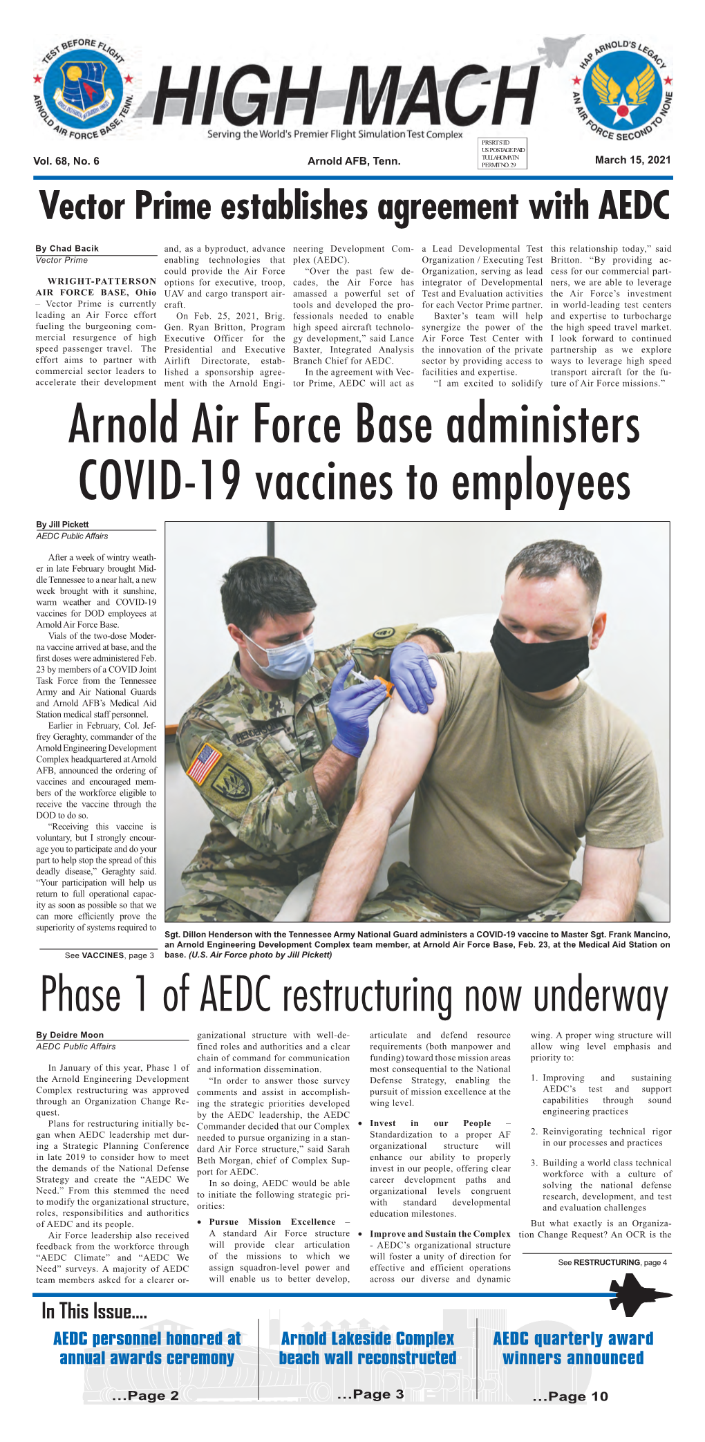 Arnold Air Force Base Administers COVID-19 Vaccines to Employees