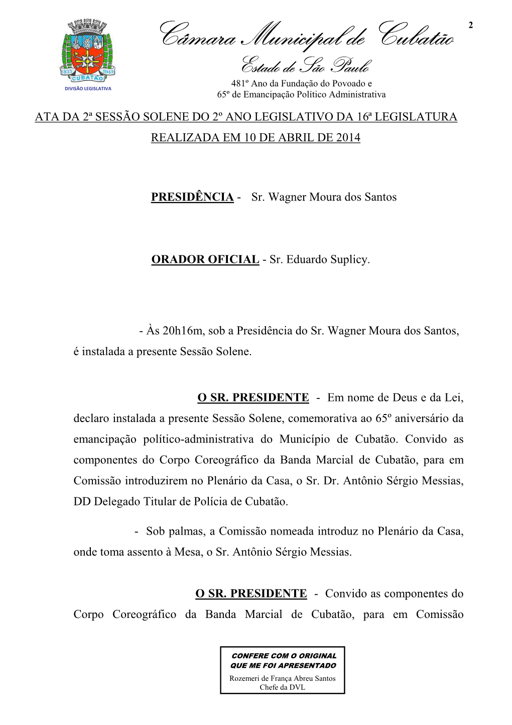 Câmara Municipal De Cubatão Câmara Municipal De Cubatão